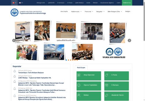 Toplumsal Katkı Koordinatörlüğü - Çankırı Karatekin Üniversitesi