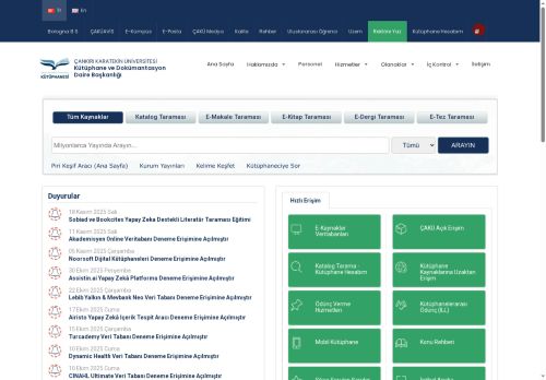 Kütüphane ve Dokümantasyon Daire Başkanlığı - Çankırı Karatekin Üniversitesi