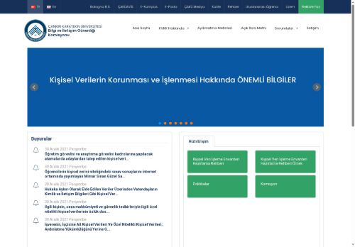 Bilgi ve İletişim Güvenliği Komisyonu - Çankırı Karatekin Üniversitesi