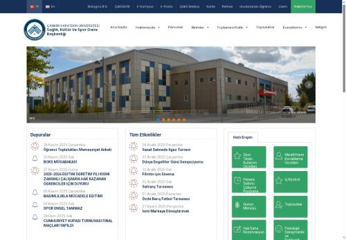 Sağlık, Kültür Ve Spor Daire Başkanlığı - Çankırı Karatekin Üniversitesi
