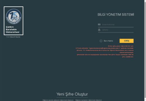 Giriş | E-Kampüs | ÇANKIRI KARATEKİN ÜNİVERSİTESİ
