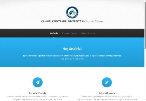 ÇANKIRI KARATEKİN ÜNİVERSİTESİ - E-posta Sistemi