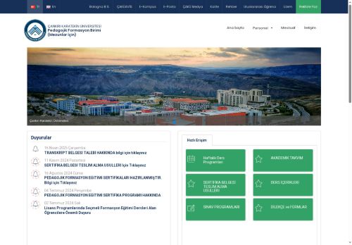 Pedagojik Formasyon Birimi (Mezunlar İçin) - Çankırı Karatekin Üniversitesi
