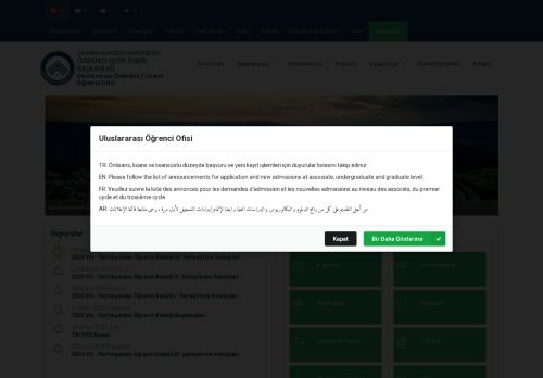 Uluslararası Önlisans / Lisans Öğrenci Ofisi - Çankırı Karatekin Üniversitesi