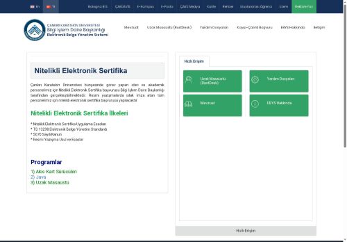 Elektronik Belge Yönetim Sistemi - Çankırı Karatekin Üniversitesi