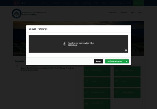Sosyal Transkript - Çankırı Karatekin Üniversitesi