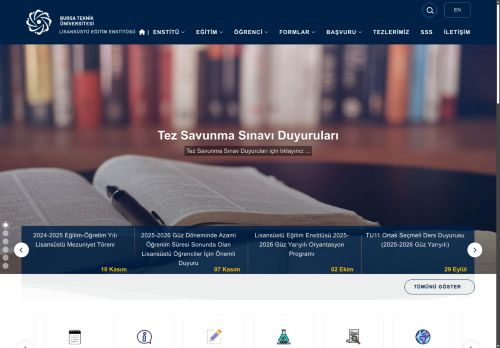 Bursa Teknik Üniversitesi | Lisansüstü Eğitim Enstitüsü