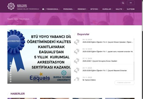 Bursa Teknik Üniversitesi | Yabancı Diller Yüksekokulu