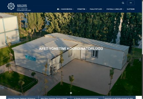 Bursa Teknik Üniversitesi | Afet Yönetimi Koordinatörlüğü