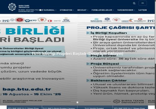 Bursa Teknik Üniversitesi | Bilimsel Araştırma Projeleri Koordinatörlüğü
