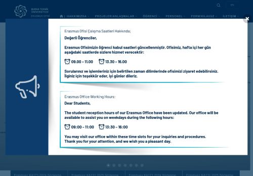 Bursa Teknik Üniversitesi | Erasmus Ofisi