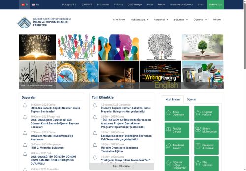 İNSAN ve TOPLUM BİLİMLERİ FAKÜLTESİ - Çankırı Karatekin Üniversitesi