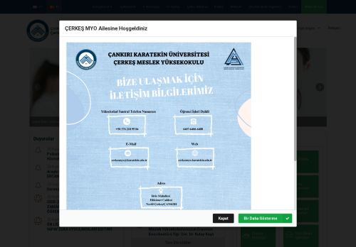 Çerkeş Meslek Yüksekokulu - Çankırı Karatekin Üniversitesi