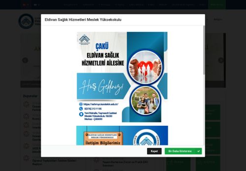 Eldivan Sağlık Hizmetleri Meslek Yüksekokulu
 - Çankırı Karatekin Üniversitesi