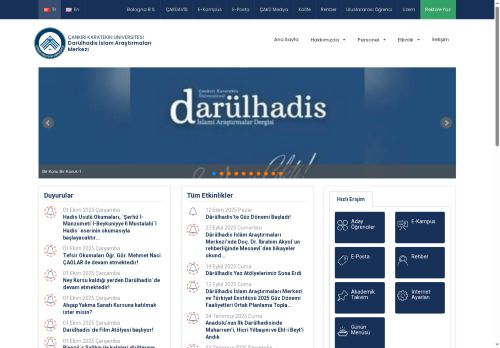 Darülhadis İslam Araştırmaları Merkezi - Çankırı Karatekin Üniversitesi