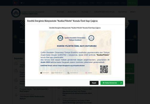TÜRKİYAT ENSTİTÜSÜ - Çankırı Karatekin Üniversitesi