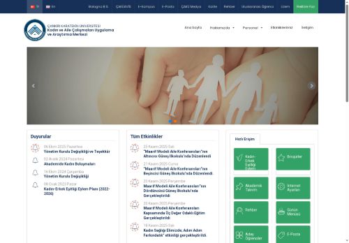 Kadın ve Aile Çalışmaları Uygulama ve Araştırma Merkezi - Çankırı Karatekin Üniversitesi