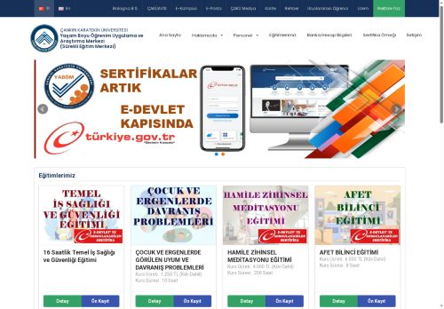 Yaşam Boyu Öğrenim Uygulama ve Araştırma Merkezi(Sürekli Eğitim Merkezi) - Çankırı Karatekin Üniversitesi