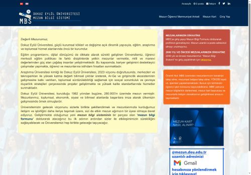 Dokuz Eylül Üniversitesi Mezun Bilgi Sistemi | Bize Güç Verin, Geleceğimizi Birlikte Değiştirelim!