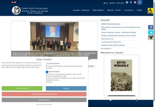 Dokuz Eylül Üniversitesi | Atatürk İlkeleri ve İnkılap Tarihi Enstitüsü