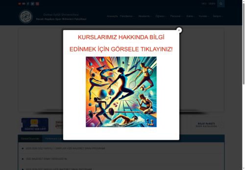 Necat Hepkon Spor Bilimleri Fakültesi | Dokuz Eylül Üniversitesi