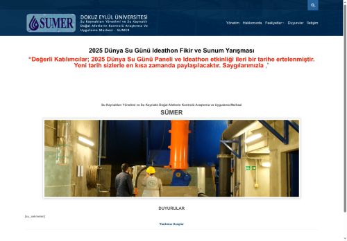 SUMER  | Su Kaynakları Yönetimi ve Su Kaynaklı Doğal Afetlerin Kontrolü Araştırma ve Uygulama Merkezi