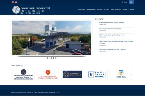 DEÜ –  İdari ve Mali İşler Daire Başkanlığı | DOKUZ EYLÜL ÜNİVERSİTESİ