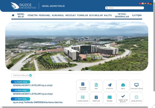 Düzce Üniversitesi | Genel Sekreterlik | Anasayfa