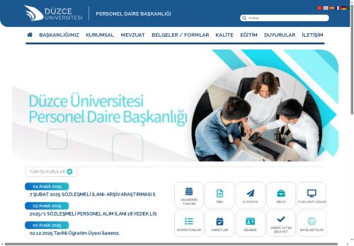 Düzce Üniversitesi | Personel Daire Başkanlığı | Anasayfa