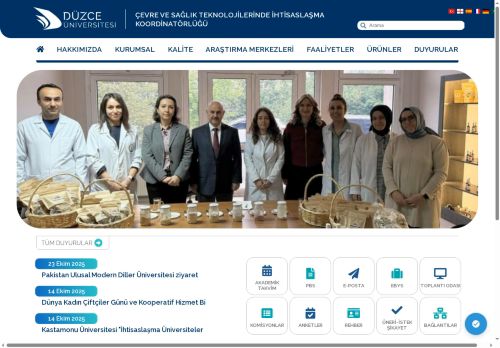 Düzce Üniversitesi | Çevre ve Sağlık Teknolojilerinde İhtisaslaşma Koordinatörlüğü | Anasayfa