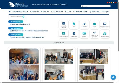 Düzce Üniversitesi | Sıfır Atık Yönetimi Koordinatörlüğü | Anasayfa