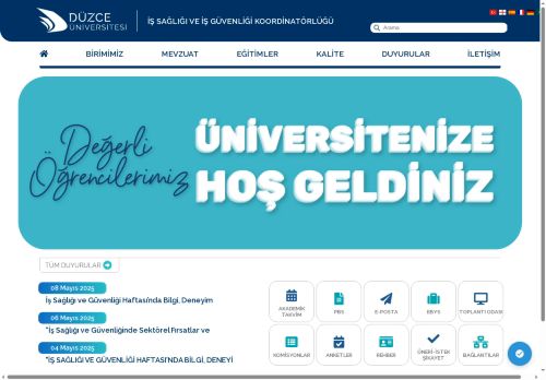 Düzce Üniversitesi | İş Sağlığı ve İş Güvenliği Koordinatörlüğü | Anasayfa