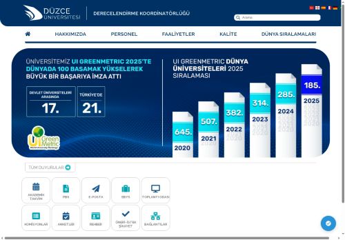 Düzce Üniversitesi | Derecelendirme Koordinatörlüğü | Anasayfa