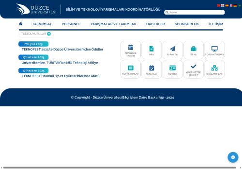 Düzce Üniversitesi | Bilim ve Teknoloji Yarışmaları Koordinatörlüğü | Anasayfa