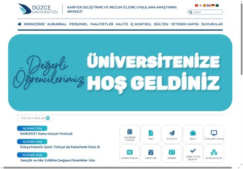 Düzce Üniversitesi | Kariyer Geliştirme ve Mezun İzleme Uygulama Araştırma Merkezi | Anasayfa