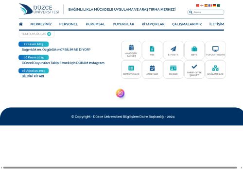 Düzce Üniversitesi | Bağımlılıkla Mücadele Uygulama ve Araştırma Merkezi | Anasayfa