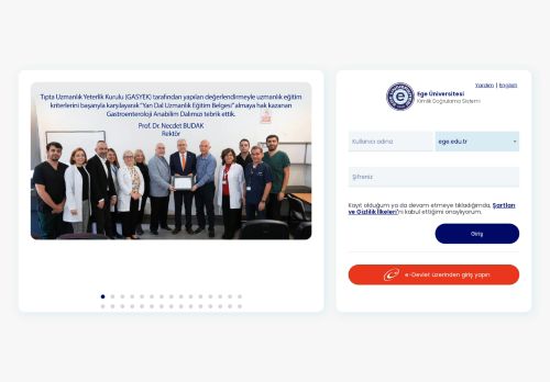 Tek şifre ile giriş(SSO) - Ege Üniversitesi