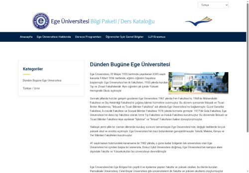 Ege Üniversitesi Bilgi Paketi / Ders Kataloğu