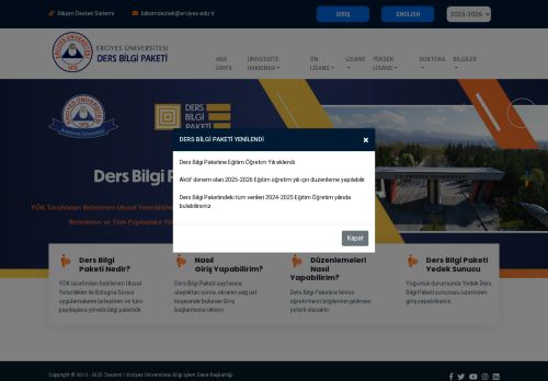 ERÜ | Ders Bilgi Paketi - Info Package