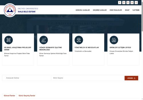 Erciyes Üniversitesi İhale Bilgi Sistemi
