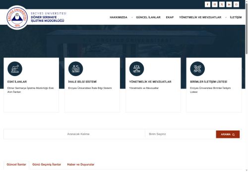 Döner Sermaye İşletme Müdürlüğü İhale Bilgi Sistemi