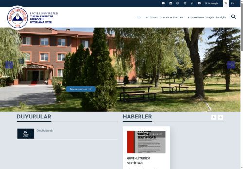 ERÜ - Turizm Fakültesi Hızıroğlu Uygulama Oteli