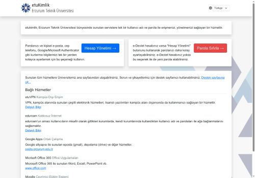 etuKimlik Hesap Yönetimi