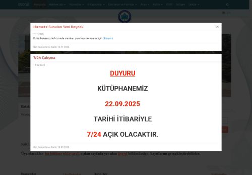 Anasayfa - Kütüphane ve Dokümantasyon Daire Başkanlığı | Eskişehir Osmangazi Üniversitesi