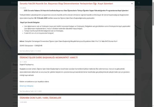 Anasayfa - ÖĞRENCİ İŞLERİ DAİRE BAŞKANLIĞI | Eskişehir Osmangazi Üniversitesi