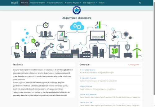 Anasayfa - Akademiden Ekonomiye | Eskişehir Osmangazi Üniversitesi