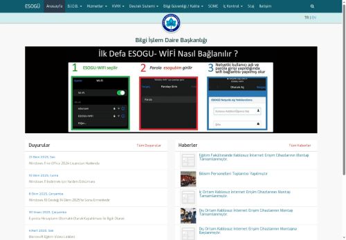 Anasayfa - Bilgi İşlem Daire Başkanlığı | Eskişehir Osmangazi Üniversitesi