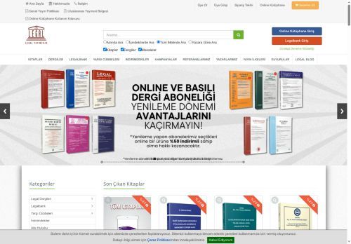 Legal Yayınevi - Hukuk Kitapları ve Dergileri - E-Kitap / E-Dergi / Online Kitap / Online Dergi / Basılı Yayın - Legal Yayınevi