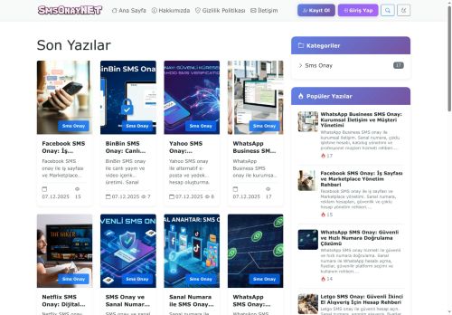 SMS Onay – Sanal Numara Hizmeti