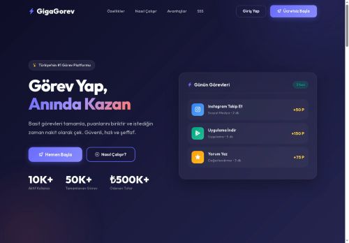 GigaGorev - Görev Yap, Para Kazan
